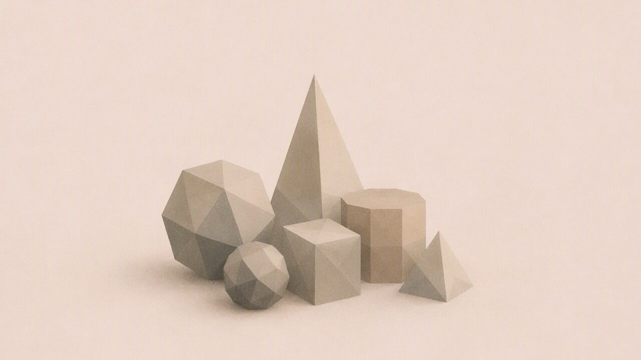 Colección visual que fusiona obras de arte conceptual con líneas geométricas minimalistas