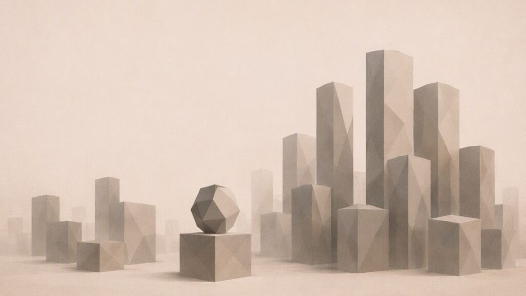 El arte que sube el alquiler: torres geométricas que representan la revalorización inmobiliaria de un barrio